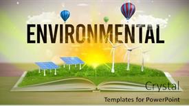  Presentation with renewable energy - Theme with open-book-with-environmental-inscription background and a gold colored foreground