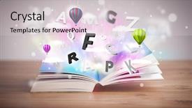  Presentation with letters - Amazing presentation design having open book with flying 3d backdrop and a lemonade colored foreground