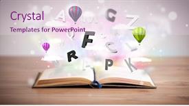  Presentation with open book - Audience pleasing presentation theme consisting of forktruck - forklift training - happy male backdrop and a light gray colored foreground.