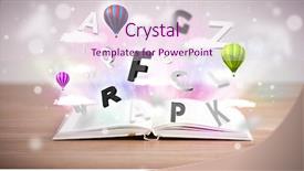  Presentation with open book magic lights - Cool new theme with open book with flying 3d backdrop and a  colored foreground