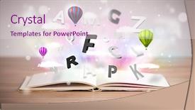  Presentation with open book - Amazing slide deck having open book with flying 3d backdrop and a  colored foreground