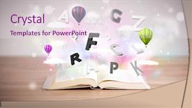  Presentation with open book - Colorful presentation enhanced with open book with flying 3d backdrop and a  colored foreground