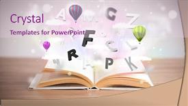  Presentation with open book magic lights - Slide set featuring open book with flying 3d background and a pink colored foreground