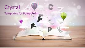  Presentation with open book - Audience pleasing presentation theme consisting of open book with flying 3d backdrop and a pink colored foreground