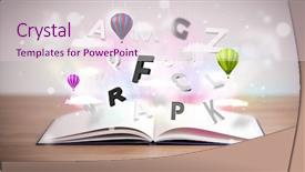  Presentation with open book - Cool new theme with open book with flying 3d backdrop and a  colored foreground