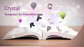  Presentation with story book conceptual open - Amazing PPT theme having open book with flying 3d backdrop and a lemonade colored foreground