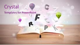  Presentation with open book - Amazing slides having open book with flying 3d backdrop and a lemonade colored foreground