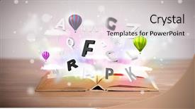  Presentation with open-book - Presentation theme enhanced with open book with flying 3d background and a light gray colored foreground