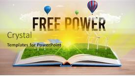  Presentation with free renewable energy - Theme enhanced with open-book-with-free-power background and a yellow colored foreground
