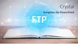  Presentation with open book - Beautiful slides featuring open-book-with-ftp-abbreviation backdrop and a light blue colored foreground