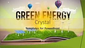  Presentation with green energy - Presentation featuring open-book-with-green-energy background and a yellow colored foreground