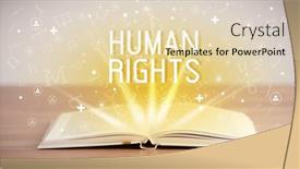  Presentation with human social - Presentation theme having open-book-with-human-rights background and a lemonade colored foreground