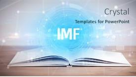  Presentation with open book - Colorful presentation design enhanced with open-book-with-imf-abbreviation backdrop and a light blue colored foreground
