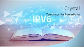  Presentation with open book - Slides having open-book-with-ipv6-abbreviation background and a light blue colored foreground