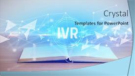  Presentation with open book - PPT theme enhanced with open-book-with-ivr-abbreviation background and a light blue colored foreground