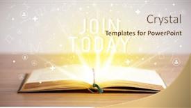  Presentation with open book - Beautiful presentation featuring open-book-with-join-today backdrop and a cream colored foreground