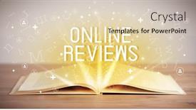  Presentation with open-book - Colorful slide deck enhanced with open-book-with-online-reviews backdrop and a lemonade colored foreground