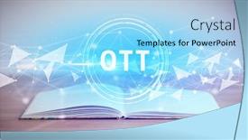  Presentation with open book - Colorful theme enhanced with open-book-with-ott-abbreviation backdrop and a light blue colored foreground