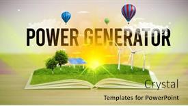  Presentation with open book - PPT theme featuring open-book-with-power-generator background and a yellow colored foreground