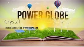  Presentation with energy power - Theme with open-book-with-power-globe background and a yellow colored foreground