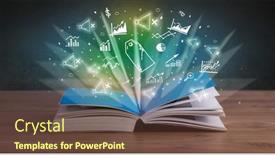  Presentation with profit - Slides featuring open-book-with-profit-icons background and a tawny brown colored foreground