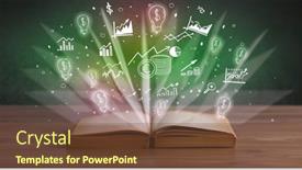  Presentation with profit - PPT layouts having open-book-with-profit-icons background and a tawny brown colored foreground