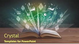  Presentation with profit - Theme enhanced with open-book-with-profit-icons background and a tawny brown colored foreground