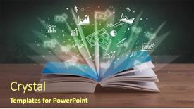  Presentation with profit - PPT theme consisting of open-book-with-profit-icons background and a tawny brown colored foreground