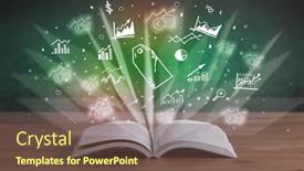  Presentation with profit - Presentation theme with open-book-with-profit-icons background and a tawny brown colored foreground