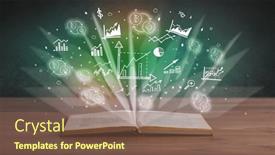  Presentation with profit - Slide deck consisting of open-book-with-profit-icons background and a violet colored foreground