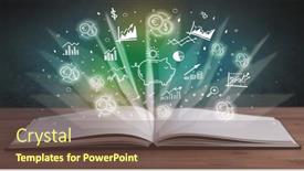  Presentation with profit - Presentation design enhanced with open-book-with-profit-icons background and a violet colored foreground