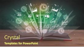  Presentation with profit - Theme featuring open-book-with-profit-icons background and a tawny brown colored foreground