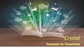  Presentation with profit - Slide set consisting of open-book-with-profit-icons background and a coral colored foreground