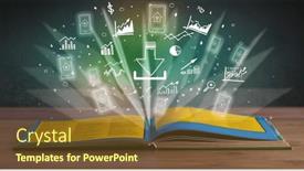  Presentation with profit - PPT layouts consisting of open-book-with-profit-icons background and a tawny brown colored foreground