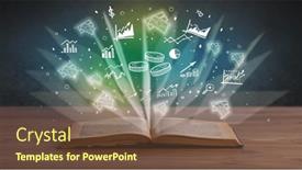  Presentation with profit - Presentation consisting of open-book-with-profit-icons background and a tawny brown colored foreground