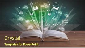  Presentation with profit - Slide set featuring open-book-with-profit-icons background and a tawny brown colored foreground