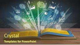  Presentation with profit - Slide deck consisting of open-book-with-profit-icons background and a tawny brown colored foreground