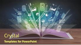  Presentation with profit - PPT layouts enhanced with open-book-with-profit-icons background and a tawny brown colored foreground