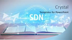  Presentation with open book - PPT theme featuring open-book-with-sdn-abbreviation background and a light blue colored foreground
