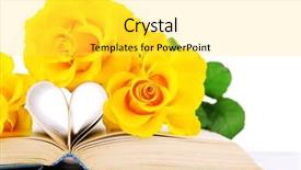  Presentation with heart book - Audience pleasing presentation design consisting of open book with shape backdrop and a yellow colored foreground