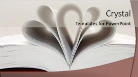  Presentation with open-book - Colorful slides enhanced with open-book-with-shaped-pages backdrop and a soft green colored foreground