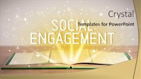  Presentation with engagement - Cool new PPT layouts with open-book-with-social-engagement backdrop and a lemonade colored foreground