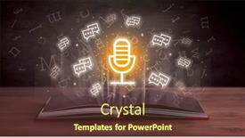  Presentation with open book - Presentation enhanced with open-book-with-social-networking background and a tawny brown colored foreground