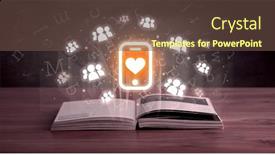  Presentation with open book - Slide set with open-book-with-social-networking background and a tawny brown colored foreground