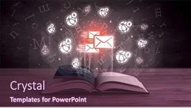  Presentation with networking - Slides having open-book-with-social-networking background and a tawny brown colored foreground