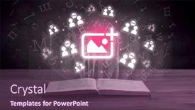  Presentation with networking - PPT layouts consisting of open-book-with-social-networking background and a violet colored foreground
