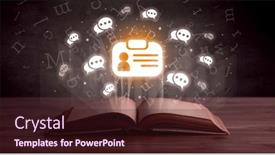  Presentation with networking - Presentation having open-book-with-social-networking background and a wine colored foreground