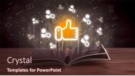  Presentation with networking - Presentation with open-book-with-social-networking background and a tawny brown colored foreground
