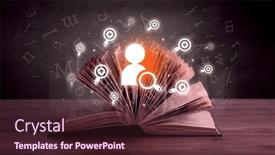  Presentation with networking - Theme featuring open-book-with-social-networking background and a tawny brown colored foreground