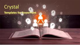  Presentation with networking - Presentation theme consisting of open-book-with-social-networking background and a tawny brown colored foreground